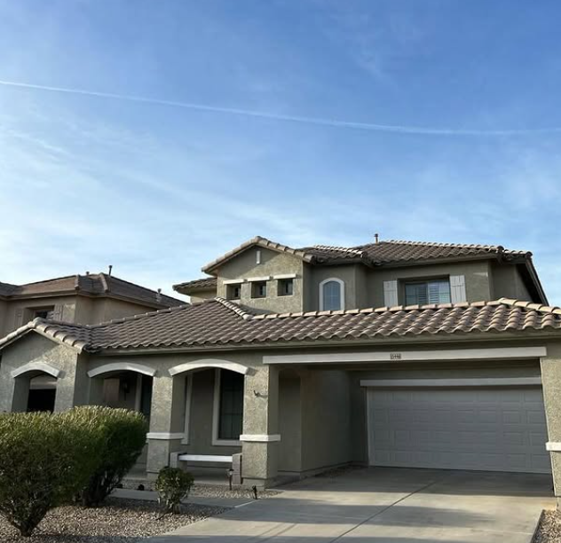 Residential exterior power wash & repaint