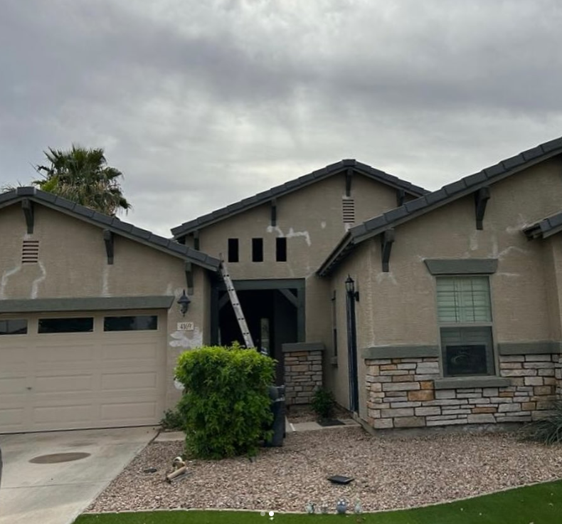 Residential exterior repaint — stucco home